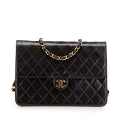 Medium CC Quilted Lambskin Half Single Flap