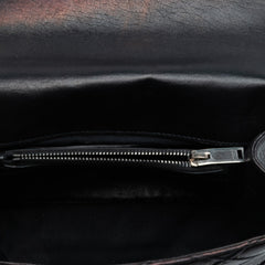 Medium Quilted Diamond Iridescent Calfskin Monogram Studded College Satchel