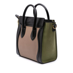 Nano Tricolor Grained Calfskin and Nubuck Luggage Tote