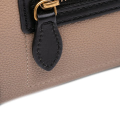 Nano Tricolor Grained Calfskin and Nubuck Luggage Tote