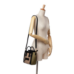 Nano Tricolor Grained Calfskin and Nubuck Luggage Tote