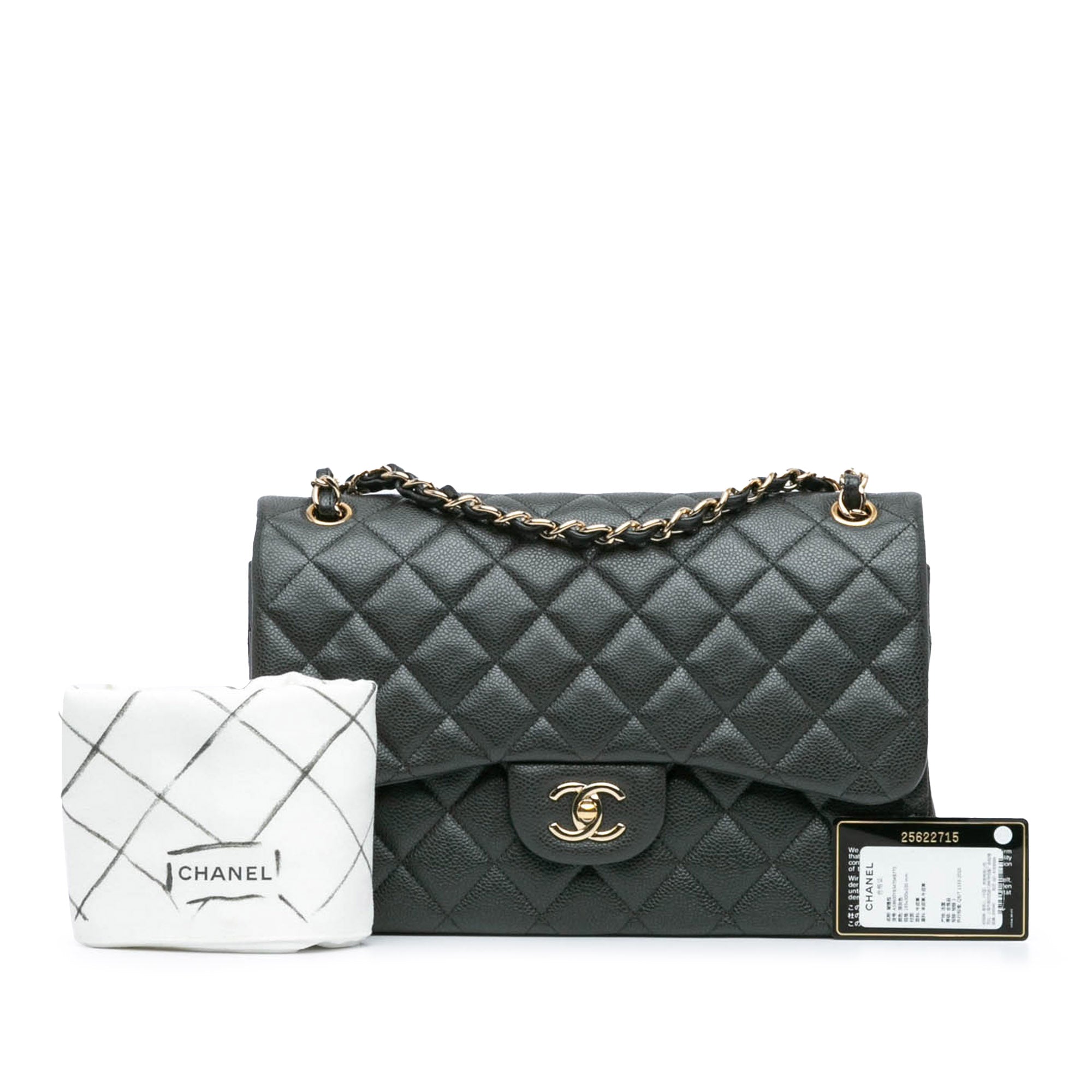 Jumbo Classic Caviar Double Flap