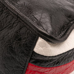 Small Lambskin Motocross Striped Classic City Satchel