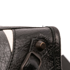 Small Lambskin Motocross Striped Classic City Satchel
