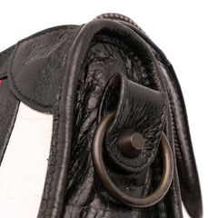 Small Lambskin Motocross Striped Classic City Satchel