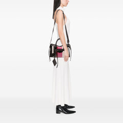 Small Lambskin Motocross Striped Classic City Satchel