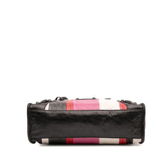 Small Lambskin Motocross Striped Classic City Satchel