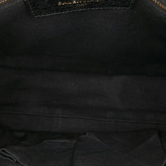 Small Lambskin Motocross Striped Classic City Satchel