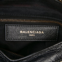 Small Lambskin Motocross Striped Classic City Satchel