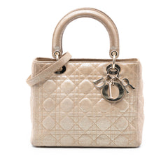 Medium Iridescent Lambskin Cannage Lady Dior