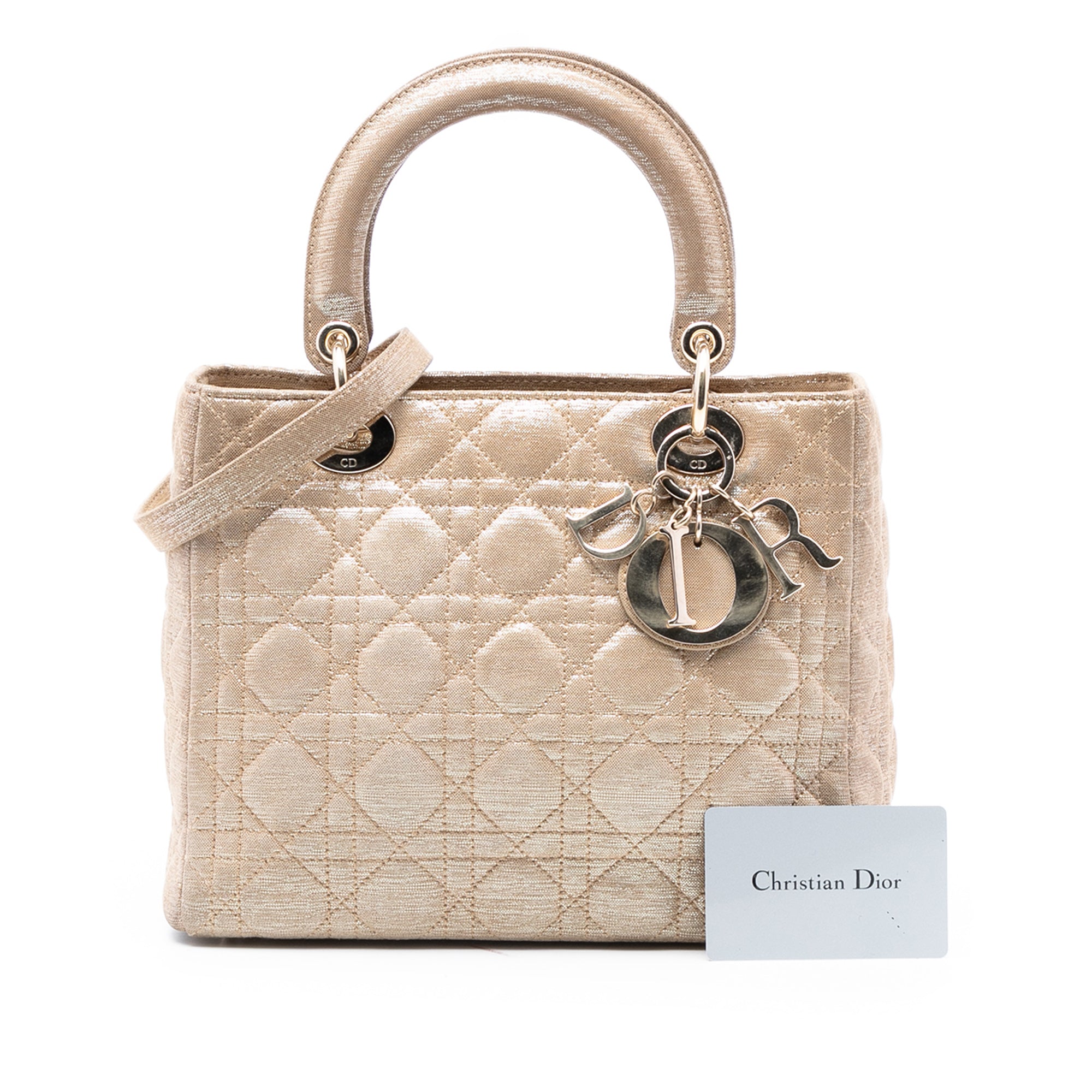 Medium Iridescent Lambskin Cannage Lady Dior