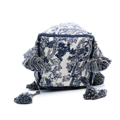 Canvas Embroidered Toile De Jouy D Bubble Bucket Bag