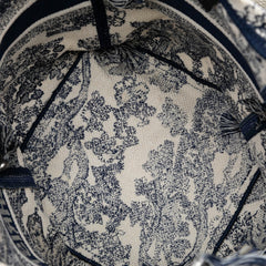 Canvas Embroidered Toile De Jouy D Bubble Bucket Bag