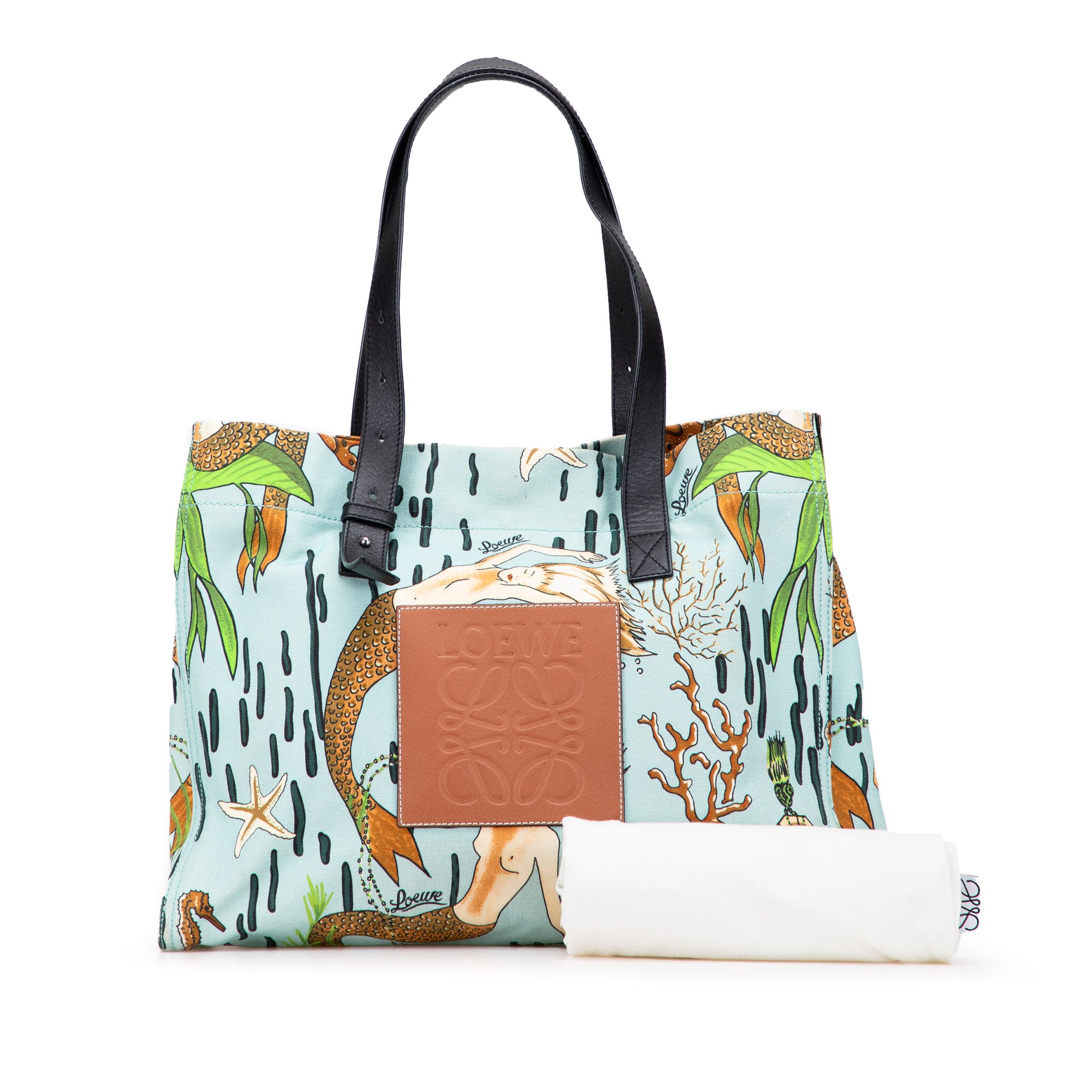 Paulas Ibiza Medium Canvas Mermaid Print Tote