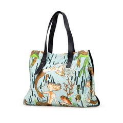 Paulas Ibiza Medium Canvas Mermaid Print Tote