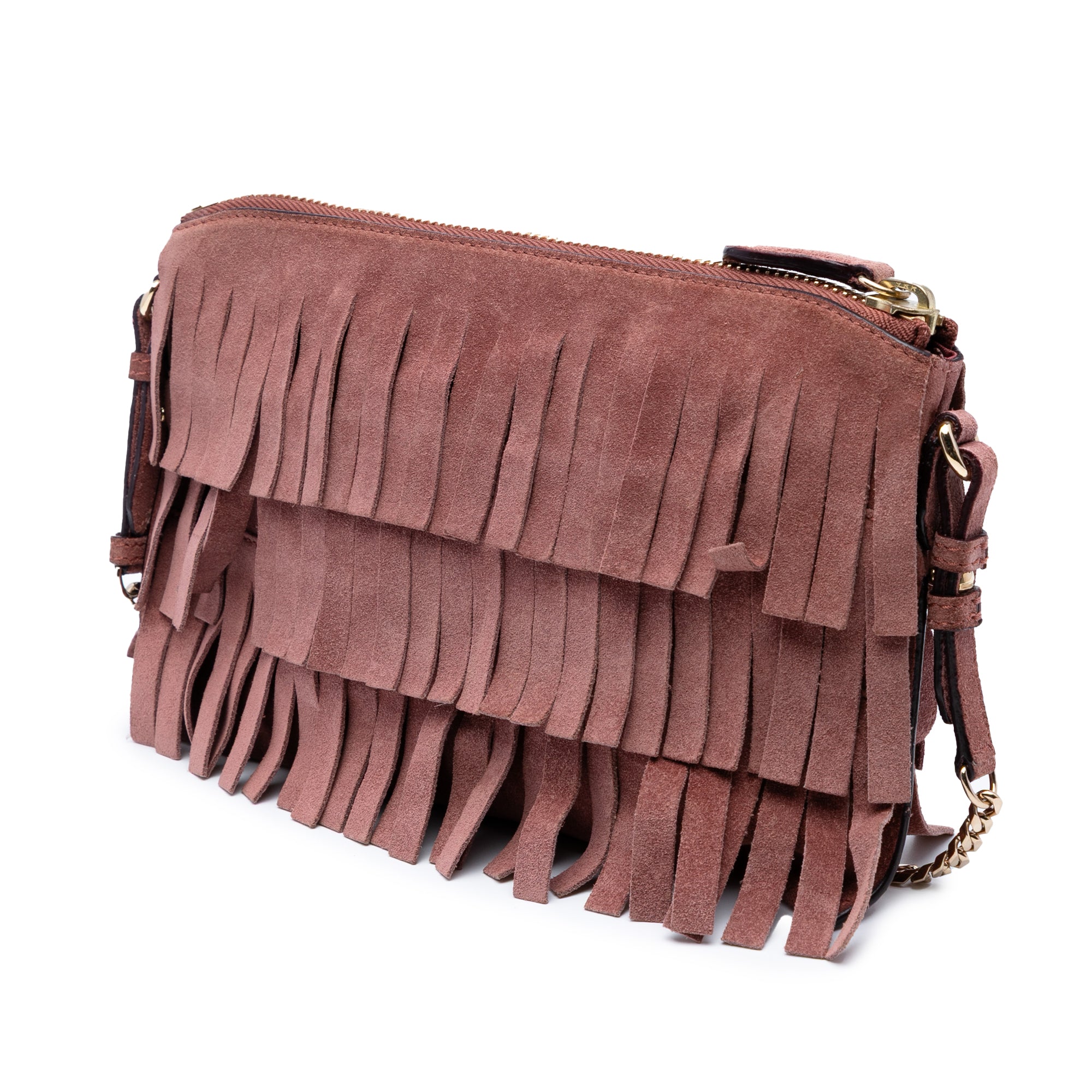 Suede Peyton Fringe Crossbody