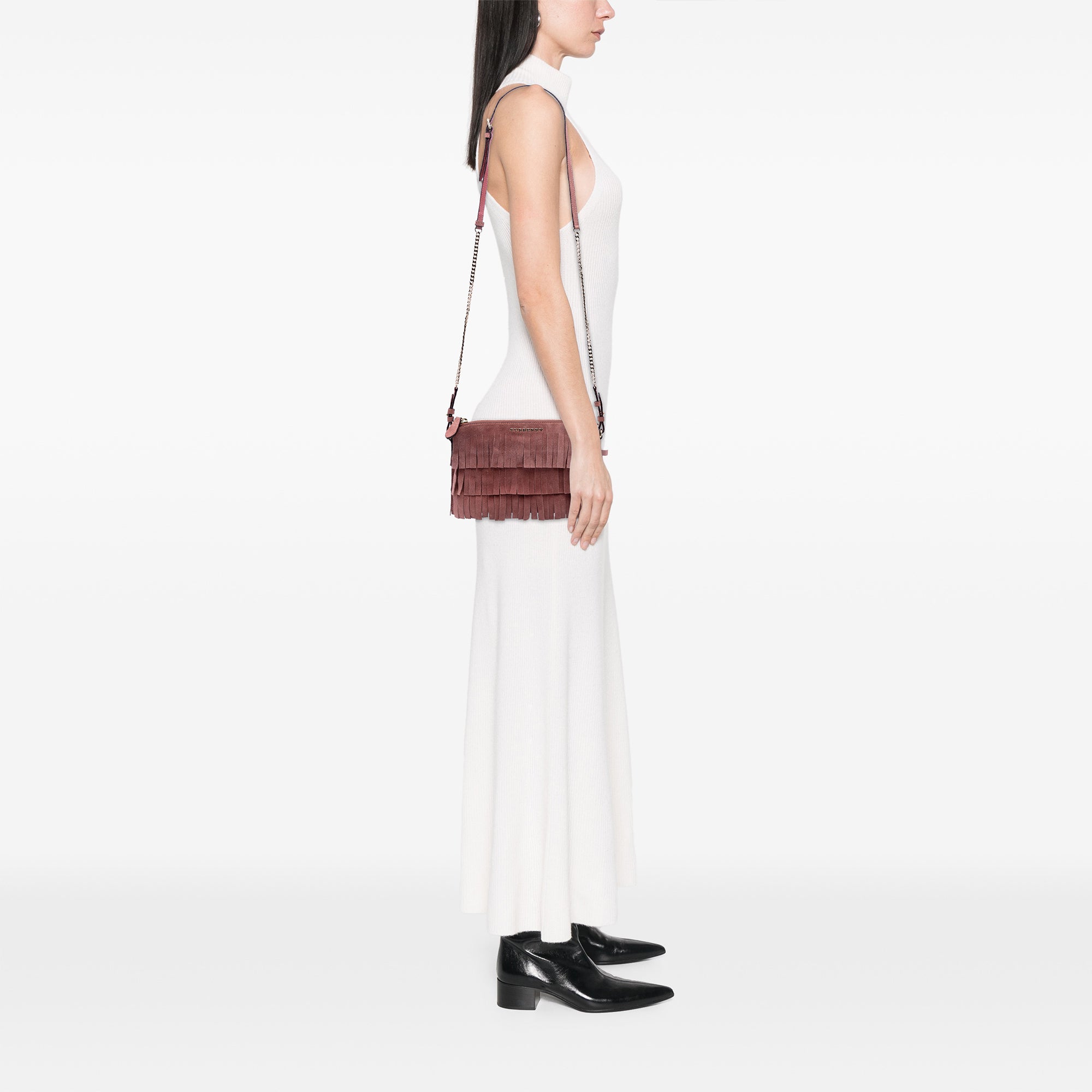 Suede Peyton Fringe Crossbody