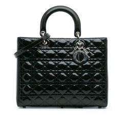 Large Patent Cannage Lady Dior