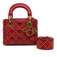 Mini Lambskin Cannage Studded Supple Lady Dior