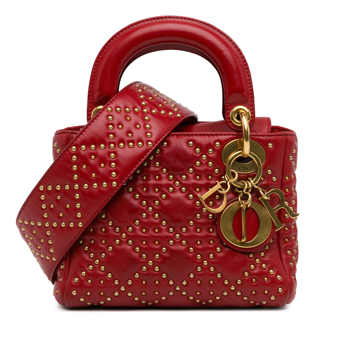 Mini Lambskin Cannage Studded Supple Lady Dior