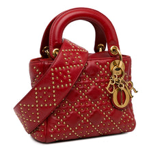 Mini Lambskin Cannage Studded Supple Lady Dior