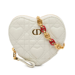 Cannage Caro Heart Pouch with Chain