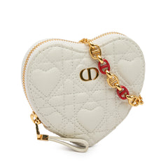 Cannage Caro Heart Pouch with Chain