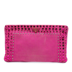 Canvas Canapa Studded Vernice Clutch