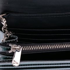 Metallic Patent Microcannage Diorama Wallet on Chain
