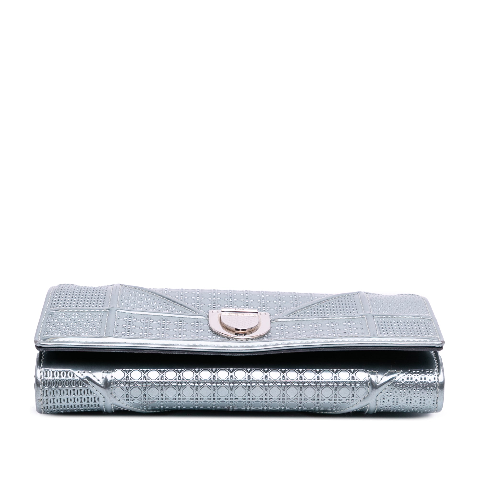 Metallic Patent Microcannage Diorama Wallet on Chain
