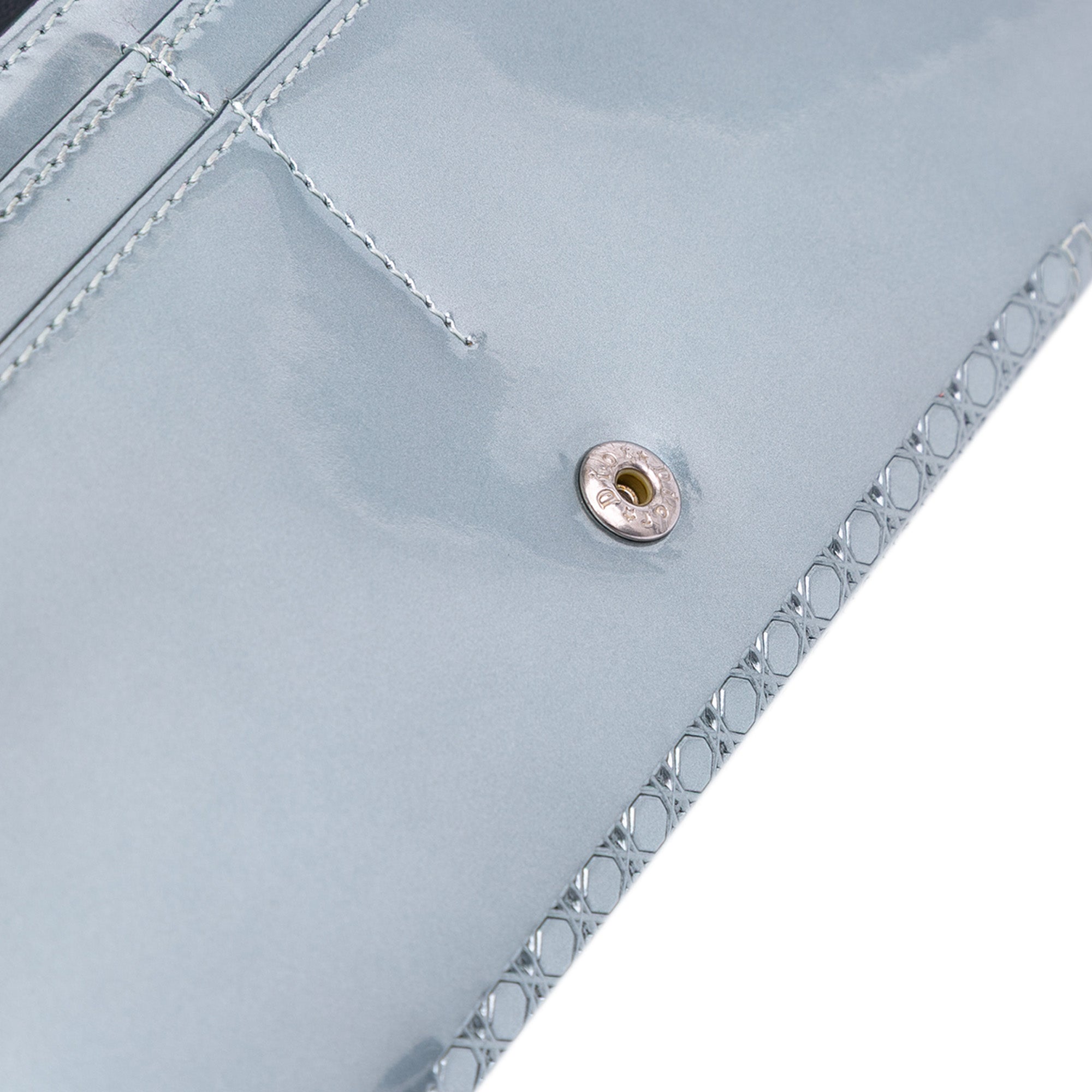 Metallic Patent Microcannage Diorama Wallet on Chain