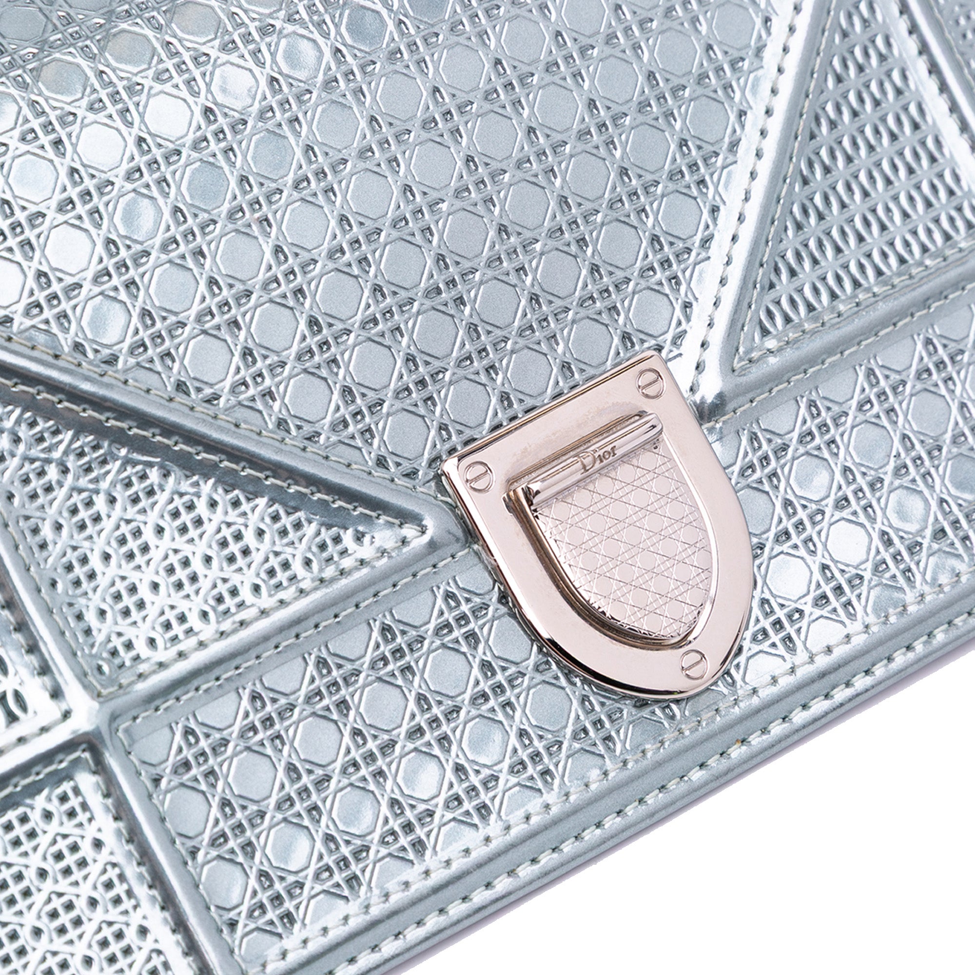 Metallic Patent Microcannage Diorama Wallet on Chain