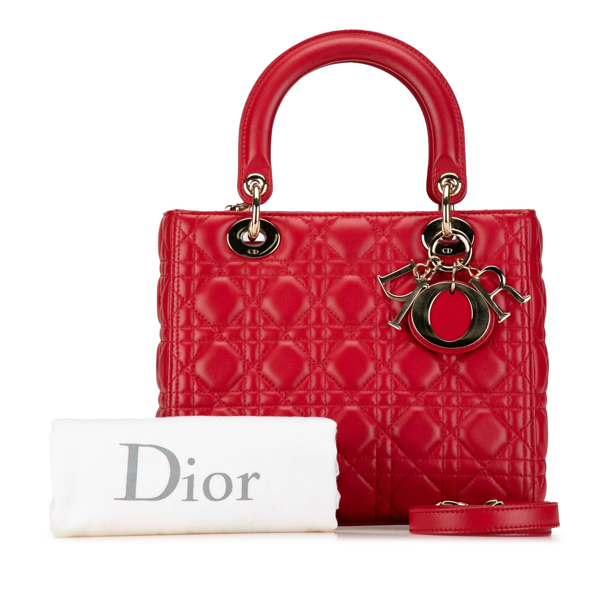 Medium Lambskin Cannage Lady Dior