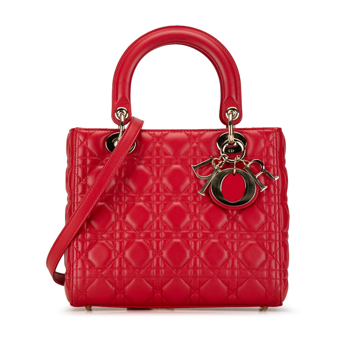 Medium Lambskin Cannage Lady Dior