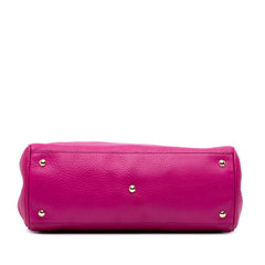 Medium Calfskin Bamboo Shopper Satchel