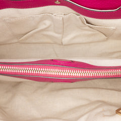 Medium Calfskin Bamboo Shopper Satchel