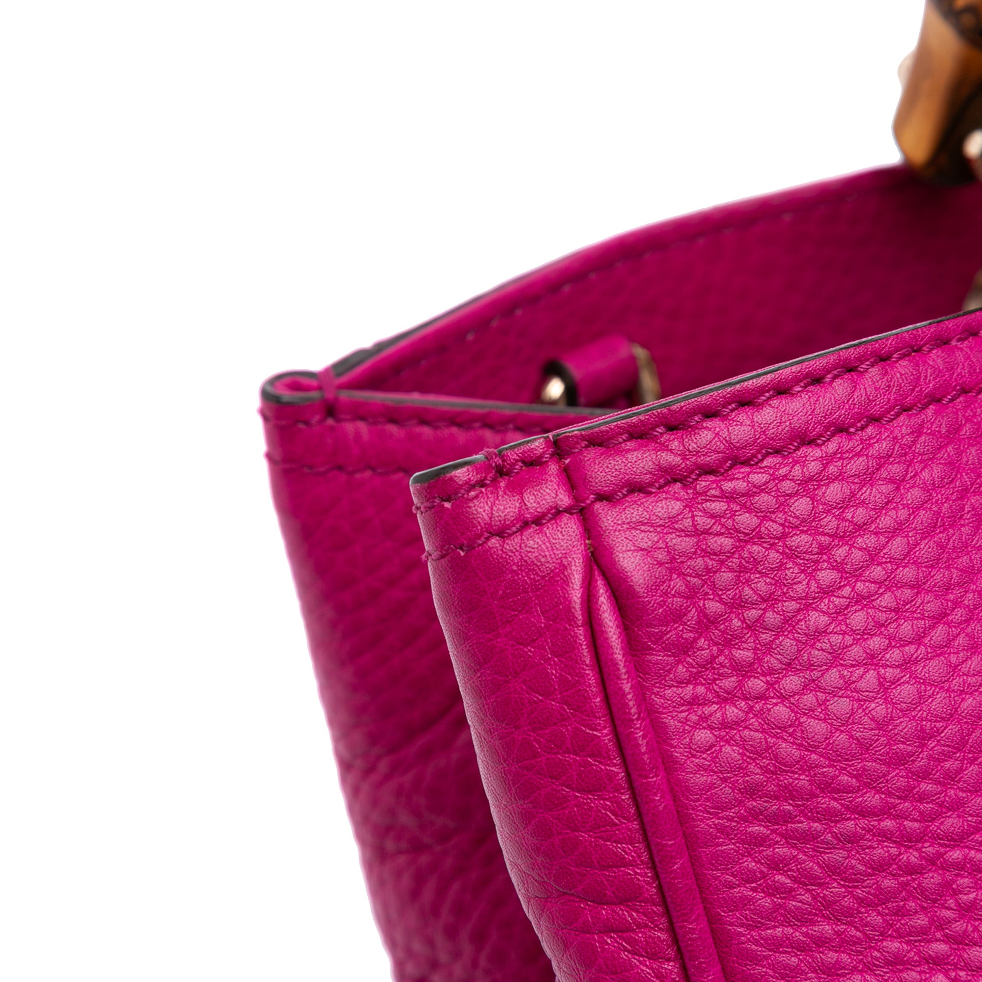 Medium Calfskin Bamboo Shopper Satchel