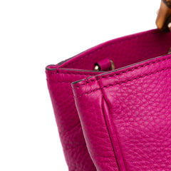 Medium Calfskin Bamboo Shopper Satchel