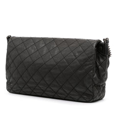Large Quilted Iridescent Calfskin Coco Daily Flap
