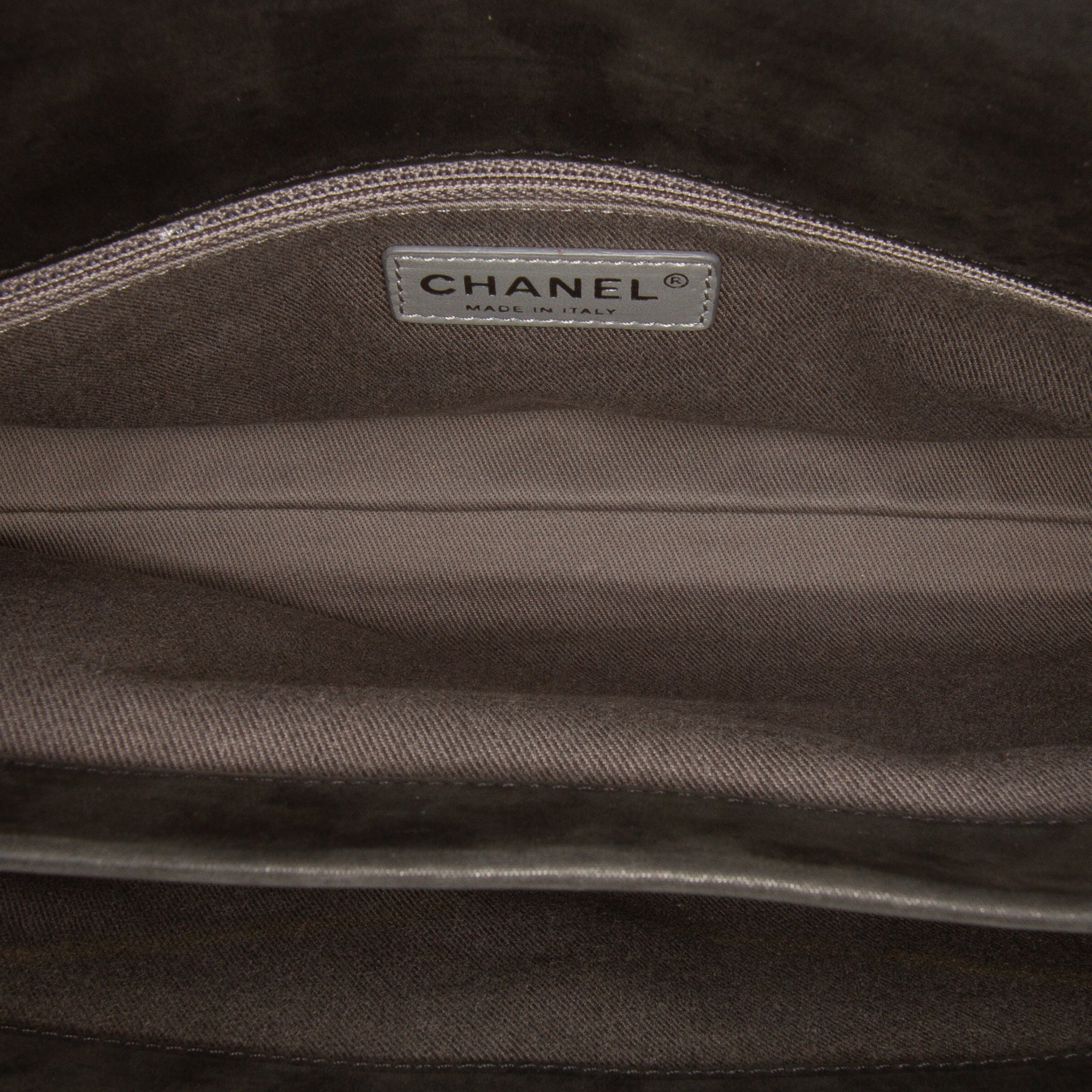 Large Quilted Iridescent Calfskin Coco Daily Flap
