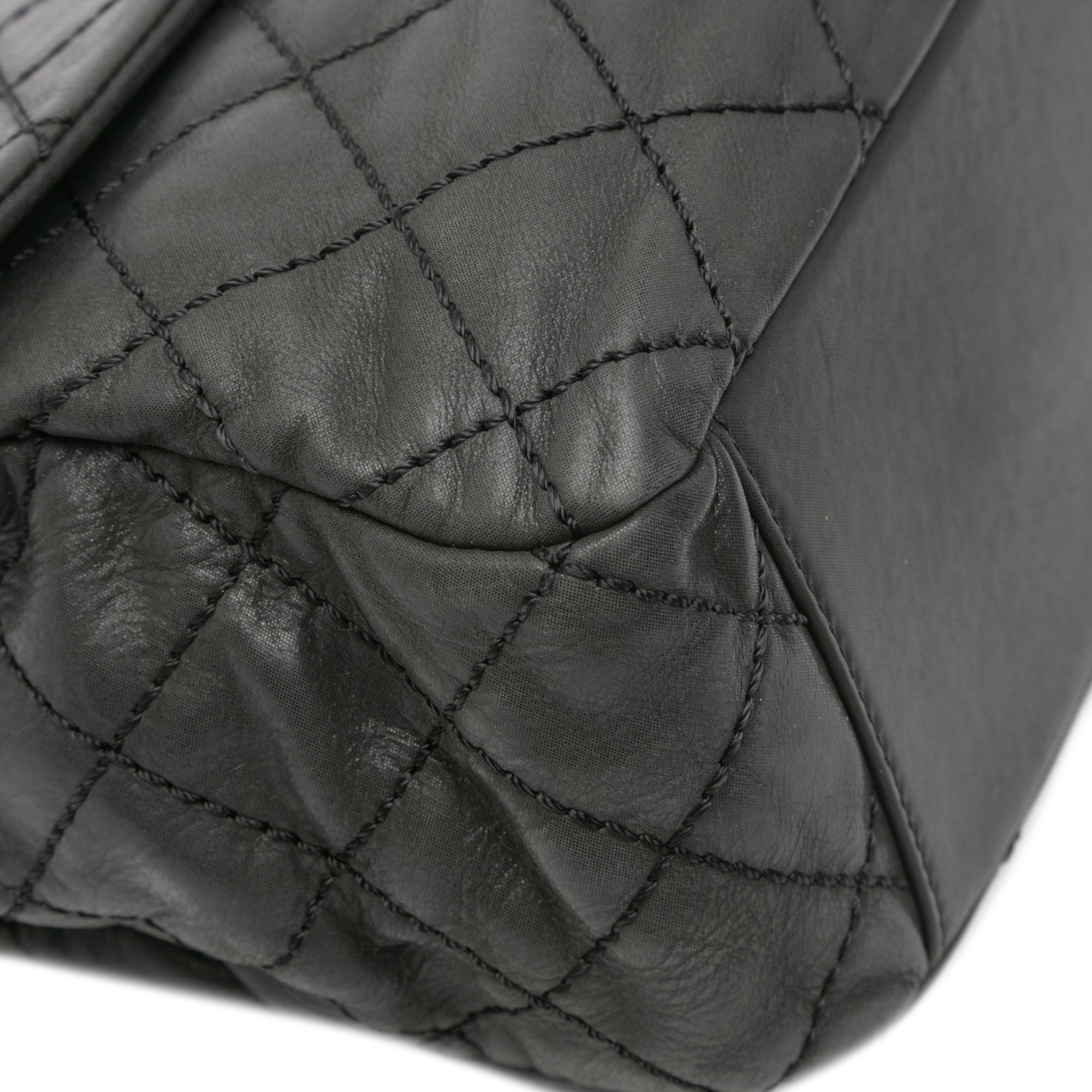 Large Quilted Iridescent Calfskin Coco Daily Flap