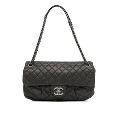 Large Iridescent Quilted Calfskin Coco Pleats Flap