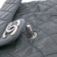 Large Iridescent Quilted Calfskin Coco Pleats Flap