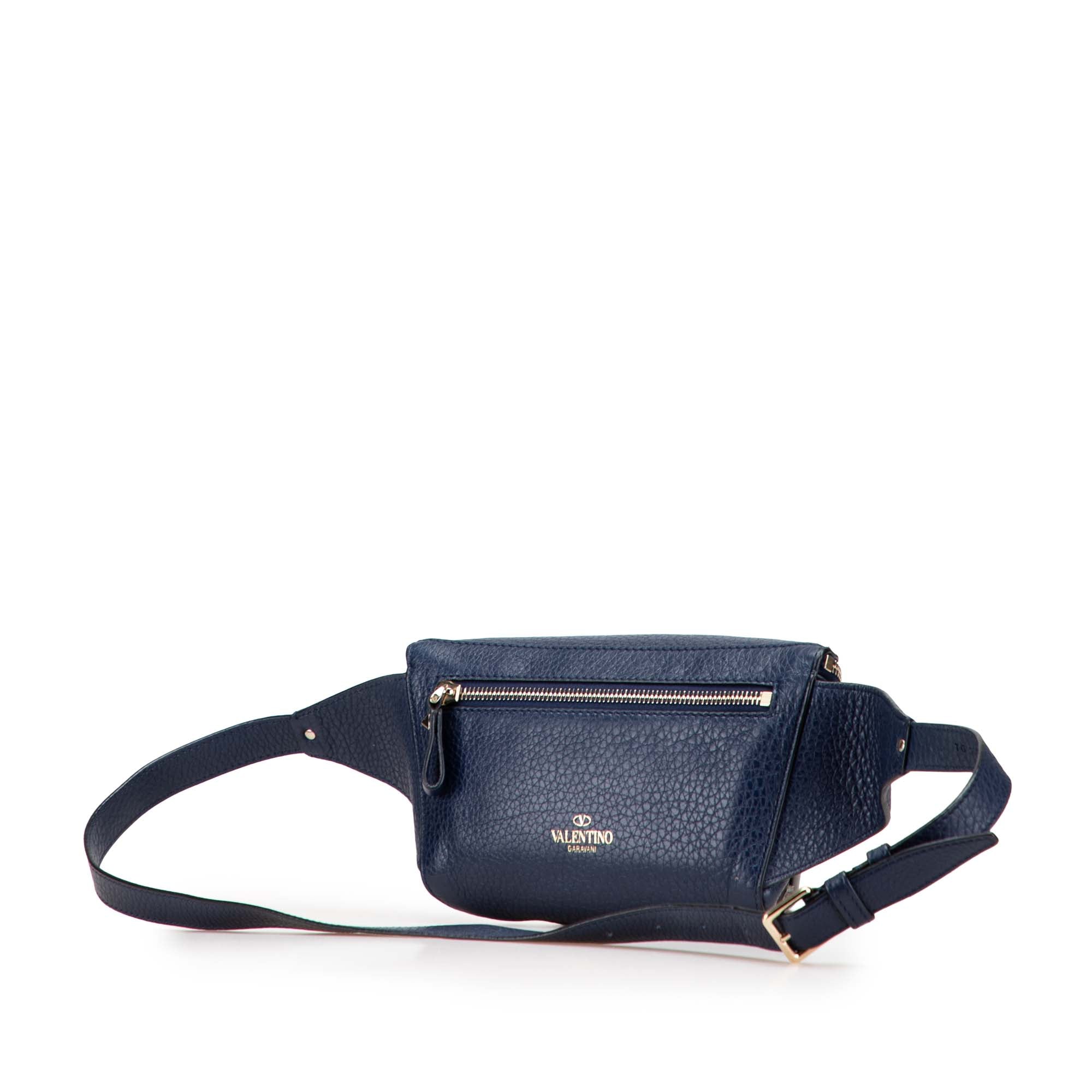 Grained Calfskin Rockstud Belt Bag