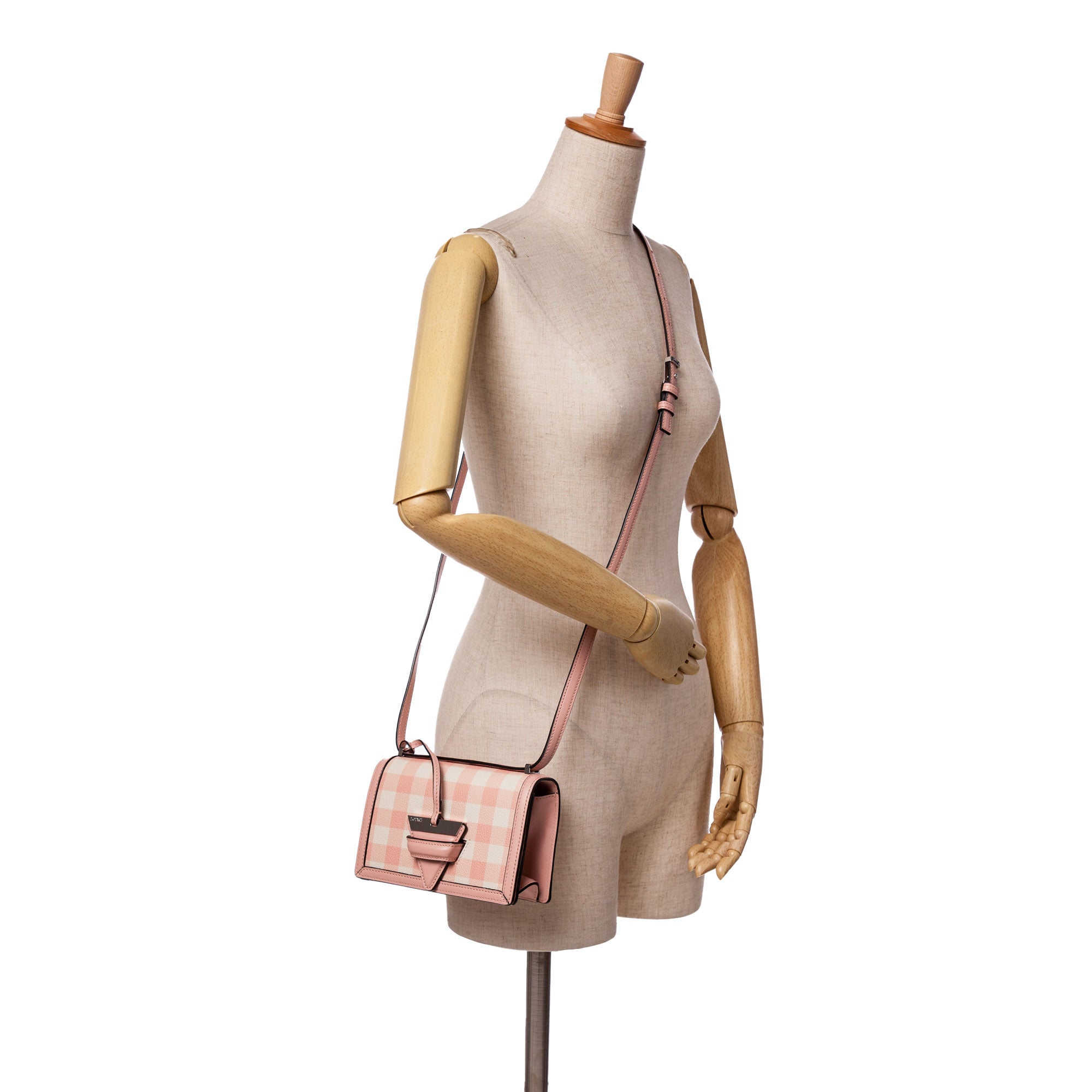 Small Leather Gingham Barcelona Crossbody