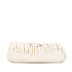 Knitted Wool Fringe Baguette Satchel