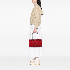 Anagram Suede Shoulder Bag