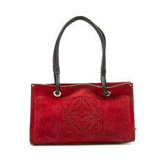 Anagram Suede Shoulder Bag