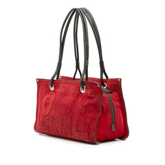 Anagram Suede Shoulder Bag
