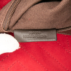 Anagram Suede Shoulder Bag